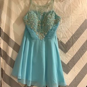 Teal blue homecoming dress